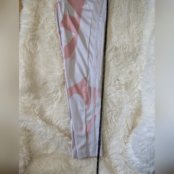 Adidas Aeroready Designed to Move Graphic High-Waist Leggings pink white small - Picture 13 of 16